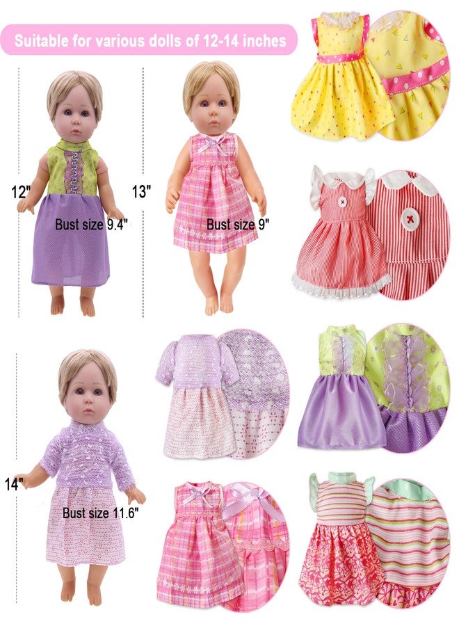 MLcnleS Girl Doll Clothes - 6 Complete Set 12 Inch Dolls Clothing Accessories for 12 13 14 Inch Dolls Clothes - Image 3